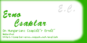 erno csaplar business card